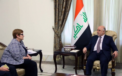 وزيرة الدفاع الاسترالية للعبادي: نعمل جاهدين لايقاف تدفق المقاتلين الى العراق