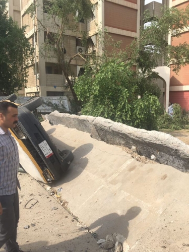 بالصور.. إنفجار عرضي لأنبوب غاز بمجمع الصالحية السكني 