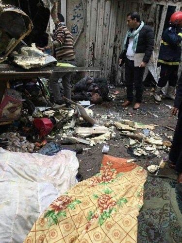 بالصور .. سقوط عدد من الشهداء والجرحى بانفجار السنك المزدوج