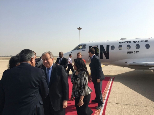 أمين عام الأمم المتحدة يصل الى العراق