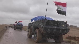 بالفيديو.. تعزيزات عسكرية كبيرة تصل الى جنوب الموصل
